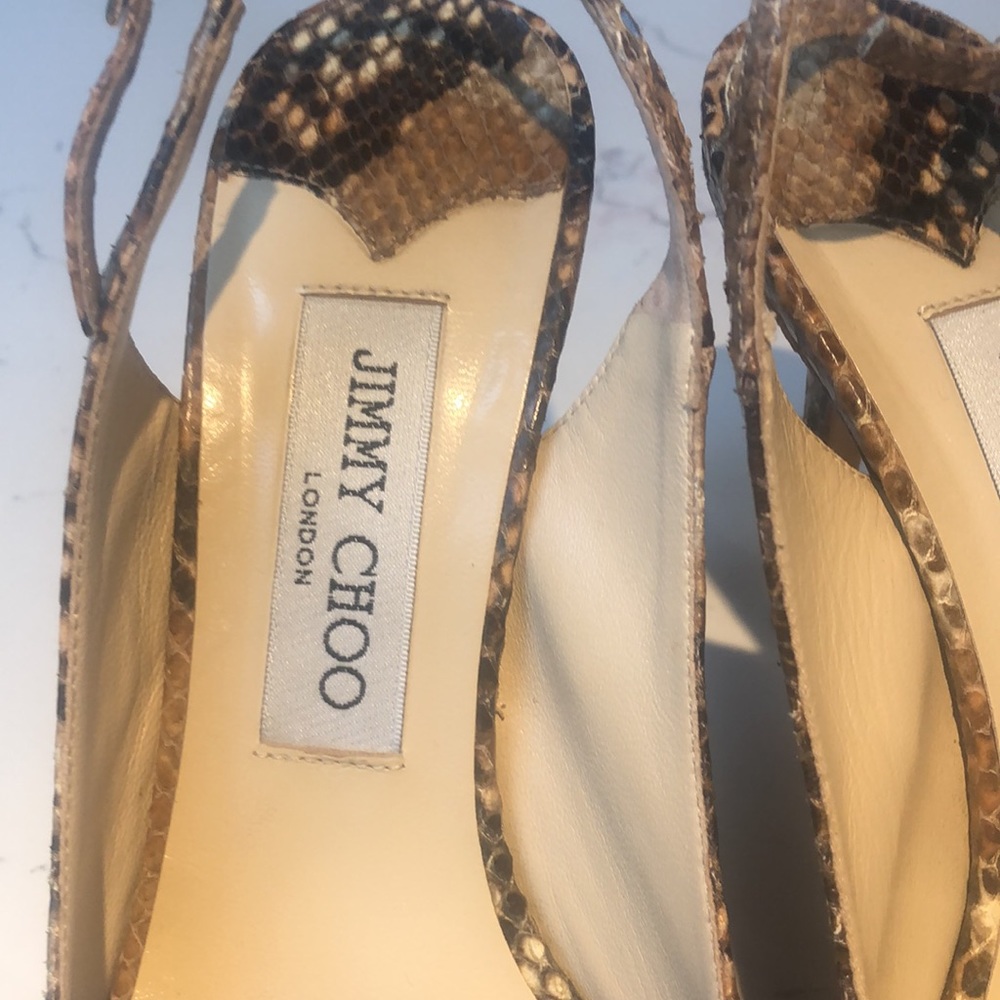 Authentic Python Peeptoe Sling Back Pumps - image 3